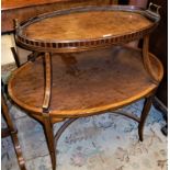 A circa 1900 mahogany and inlaid Sheraton revival etagere