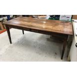 A 19th Century French fruit wood and chestnut farmhouse kitchen table,