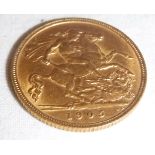 An Edward VII half sovereign dated 1905