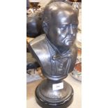 A modern bronze bust of Winston Churchill. Size approx.