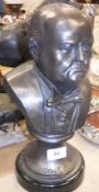 A modern bronze bust of Winston Churchill. Size approx.