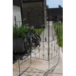 A painted metal three panel Gustav folding screen Size approx.