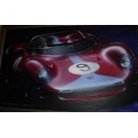 ANDREAS MINDT "Cambridge Blue - Ferrari 365 P2 1965 Marinello Racing Team", acrylic on canvas,