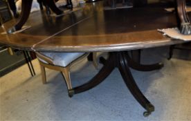A Regency style mahogany and crossed banded circular breakfast table on quadruped base size approx.