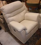 A modern G-Plan cream leather upholstered electric reclining arm chair (ex Gardiner Haskins,