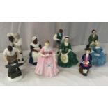 A collection of Royal Doulton figures comprising "A Lady from Williamsburg" (HN2228),