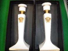 A pair of Rosenthal studio linie "Versace Gorgona" candlesticks, 21 cm high,