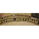 A large cast metal and painted "Flying Scotsman" name plate (reproduction)