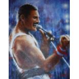 JUAN CARLOS FERRIGNO (Born 1960) "Freddie Mercury", oil on canvas, signed lower right,