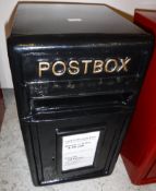 A black painted vintage style post box Size approx.