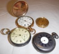 An 18 carat gold ladies pocket watch with engraved decoration to case, No'd.