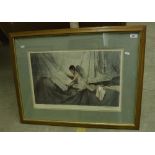 AFTER WILLIAM RUSSELL FLINT (1880-1969) "The New Model", colour print, signed in pencil lower right,