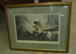 AFTER WILLIAM RUSSELL FLINT (1880-1969) "The New Model", colour print, signed in pencil lower right,