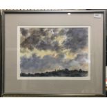 PHILIP MOYSEY "Landscape with Angry Sky" watercolour apparently unsigned, dated 1.7.