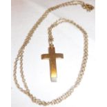 A 9 carat gold pendant as a cross, the pendant approx 3 cm long including suspension hook, approx 5.