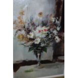 ROY PETLEY "Vase of Flowers", oil on board, signed lower left,