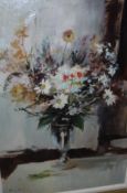 ROY PETLEY "Vase of Flowers", oil on board, signed lower left,