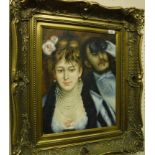 AFTER PIERRE AUGUST RENOIR "La Loge" , a couple in a box at the opera, oil on canvas,