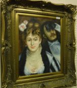 AFTER PIERRE AUGUST RENOIR "La Loge" , a couple in a box at the opera, oil on canvas,