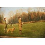 TERENCE MACKLIN "Pheasant Shooting", oil on canvas, signed and dated 1987 lower right,