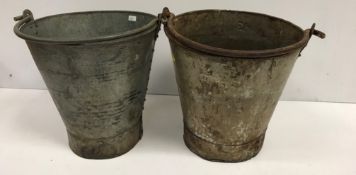 Two vintage style studded metal buckets