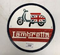 A modern painted cast metal sign "Lambretta"