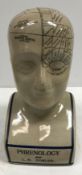 A modern pottery phrenology head after L N Fowler