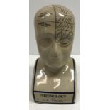 A modern pottery phrenology head after L N Fowler