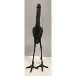 A verdigris patinated bronze figure of a Heron,