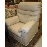 A modern G-Plan cream leather upholstered electric reclining arm chair (ex Gardiner Haskins,