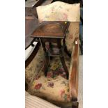 A collection of furniture comprising an early 20th Century armchair with oak show frame,