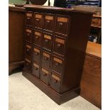 A mahogany pharmaceutical style chest in the 19th Century manner,