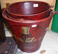 A graduated set of three reproduction "Coca Cola" buckets