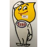 A modern painted cast metal sign "Esso"