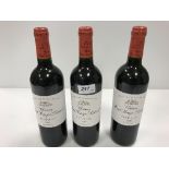 Three bottles Chateau Haut Bages Libéral Pauillac (Claire Villars Lurton) 2009