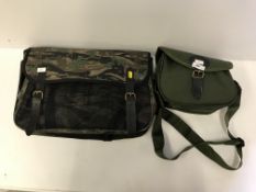 An Anglo Arms cartridge bag and a Smoky Branch camouflaged game bag