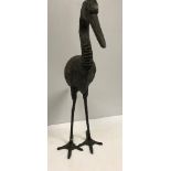 A verdigris patinated bronze figure of a Heron,