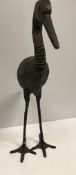 A verdigris patinated bronze figure of a Heron,
