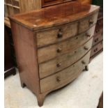 A 19th Century mahogany bow fronted chest of two short above three long drawers,