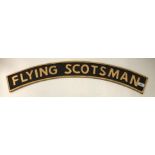 A large cast metal and painted "Flying Scotsman" name plate (reproduction)