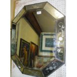A Venetian elongated octagonal wall mirror,