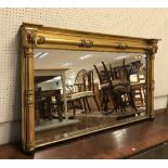 A 19th Century gilt framed mantel mirror with leaf decoration,