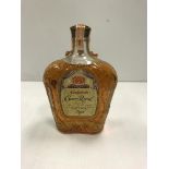 One bottle Seagrams Crown Royal Fine Delux Blended Canadian Whisky, 80% proof, 4/5 quart,