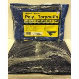 Four various tarpaulins and a 18ft x 23ft tarpaulin