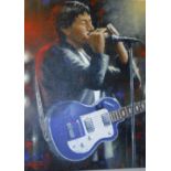 JUAN CARLOS FERRIGNO (Born 1960) "Chris Rea", oil on canvas, signed lower left, unframed, approx 40.