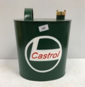 A modern painted metal fuel can inscribed "Castrol"