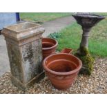 A reconstituted stone bird bath, 45.