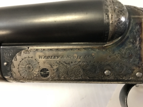 A Webley & Scott Ltd 12 bore shotgun double barrel side-by-side box lock ejector 28" barrel (number - Image 5 of 8