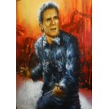 JUAN CARLOS FERRIGNO (Born 1960) "Cliff Richard in Concert", oil on canvas, signed lower left,