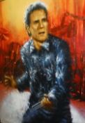 JUAN CARLOS FERRIGNO (Born 1960) "Cliff Richard in Concert", oil on canvas, signed lower left,